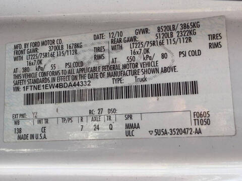 2011 Ford E-Series E-150