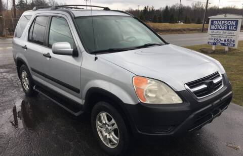 2004 Honda CR-V for sale at SIMPSON MOTORS in Youngstown OH
