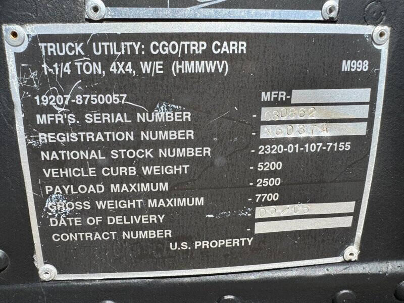 1987 AM General HMMWV