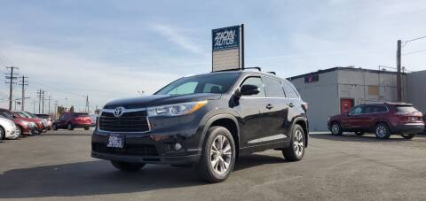2015 Toyota Highlander for sale at Zion Autos LLC in Pasco WA