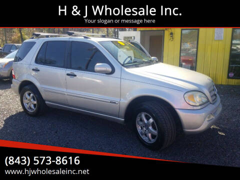 2003 Mercedes-Benz M-Class for sale at H & J Wholesale Inc. in Charleston SC
