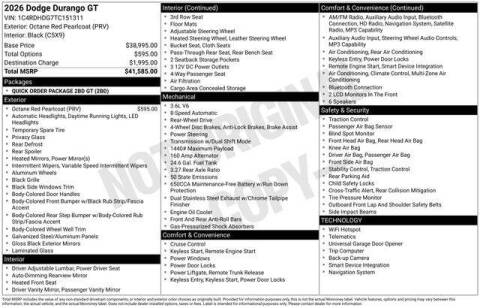 2026 Dodge Durango GT