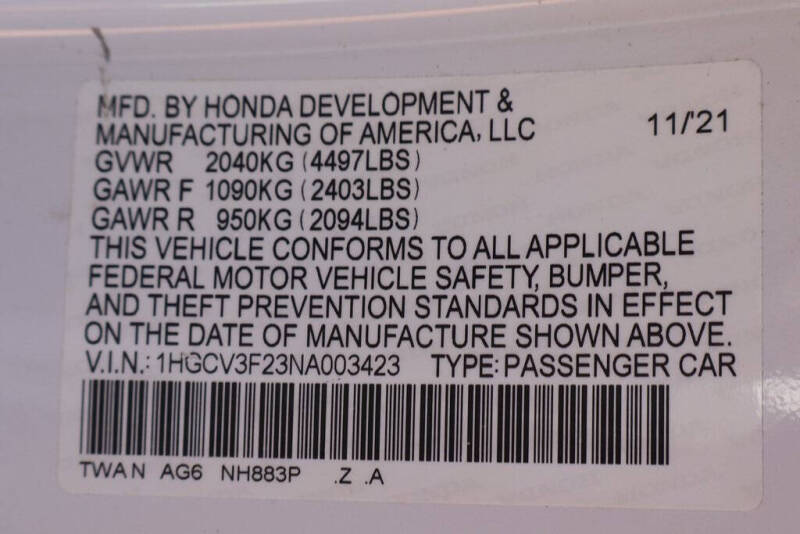 2022 Honda Accord Hybrid Sport