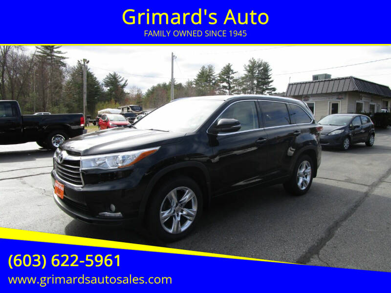 2014 Toyota Highlander for sale at Grimard's Auto in Hooksett NH