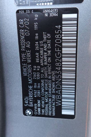 2002 BMW 5 Series 540i