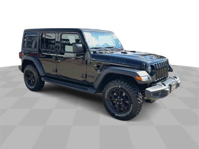 Used 2022 Jeep Wrangler Unlimited Willys with VIN 1C4HJXDG6NW154975 for sale in Waterloo, IA