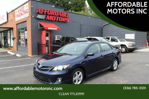 2012 Toyota Corolla for sale at AFFORDABLE MOTORS INC in Winston Salem NC