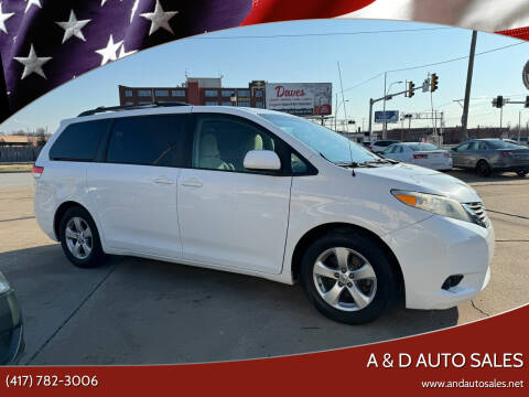 2012 Toyota Sienna for sale at A & D Auto Sales in Joplin MO