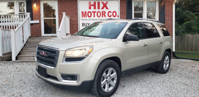 2013 GMC Acadia for sale at Hix Motor Co in Jacksonville, NC