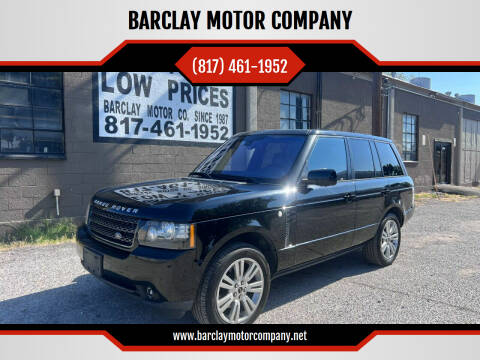 2012 Land Rover Range Rover for sale at BARCLAY MOTOR COMPANY in Arlington TX