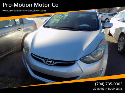 2012 Hyundai Elantra for sale at Pro-Motion Motor Co in Lincolnton NC