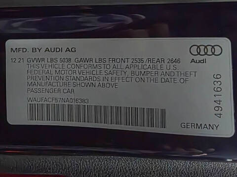 2022 Audi A5 Sportback quattro S line Prem Plus 45 TFSI