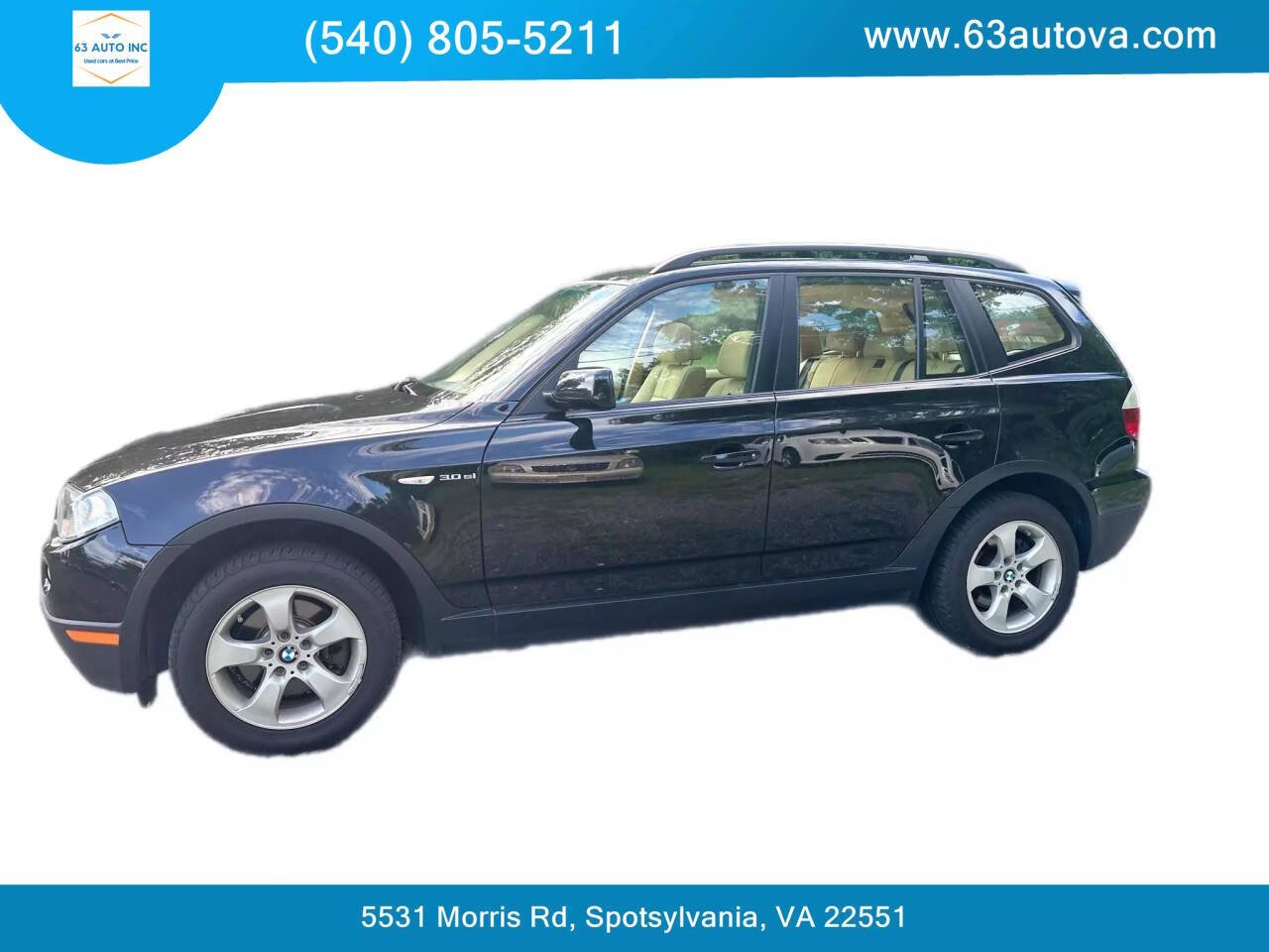 2008 BMW X3 for sale at 63 Auto Inc in Spotsylvania, VA