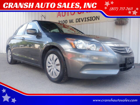 2011 Honda Accord for sale at CRANSH AUTO SALES, INC in Arlington TX