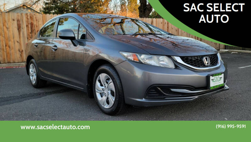 2013 Honda Civic for sale at SAC SELECT AUTO in Sacramento CA