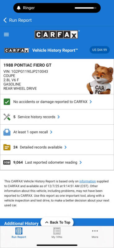 1988 Pontiac Fiero GT