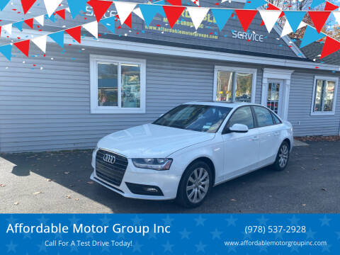 2013 Audi A4 for sale at Affordable Motor Group Inc in Leominster MA