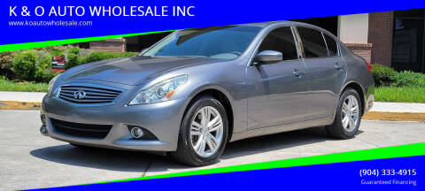 2013 Infiniti G37 Sedan for sale at K & O AUTO WHOLESALE INC in Jacksonville FL