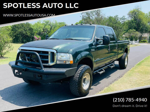 2002 Ford F-350 Super Duty for sale at SPOTLESS AUTO LLC in San Antonio TX
