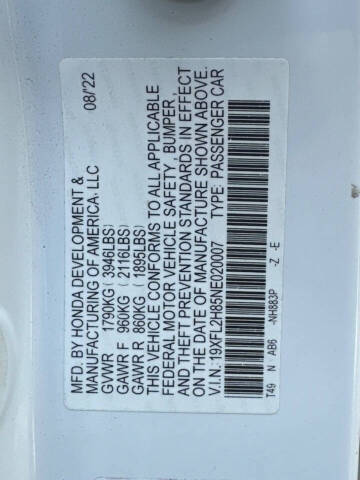 2022 Honda Civic Sport