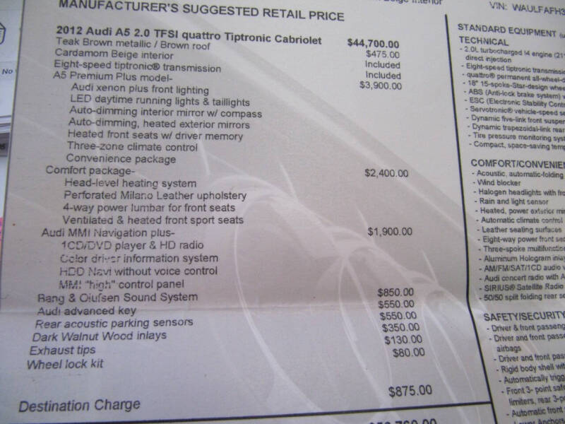 2012 Audi A5 2.0T quattro Premium Plus