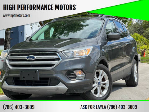 2018 Ford Escape for sale at HIGH PERFORMANCE MOTORS in Hollywood FL