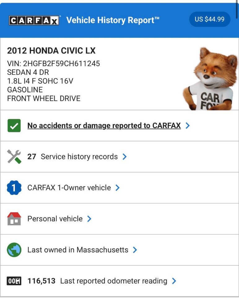 2012 Honda Civic LX 4dr Sedan 5A - Gray exterior view 16