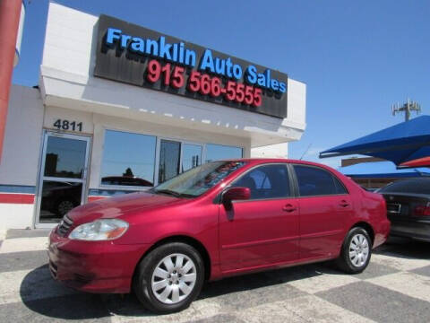 2003 Toyota Corolla for sale at Franklin Auto Sales in El Paso TX