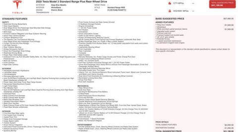 2020 Tesla Model 3 Standard Range