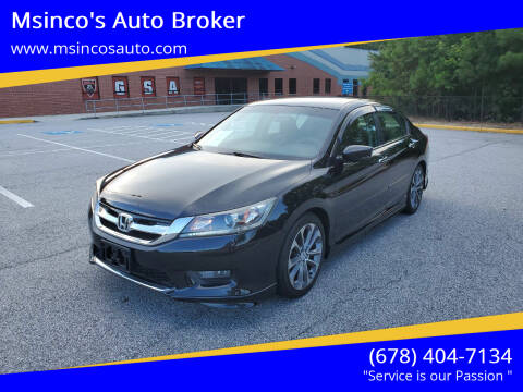 2014 Honda Accord for sale at Msinco's Auto Broker in Snellville GA