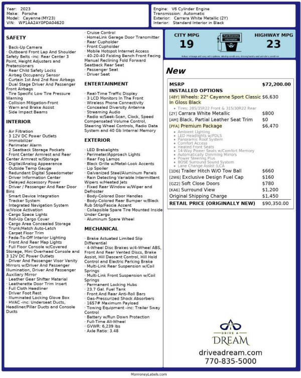 2023 Porsche Cayenne Platinum Edition