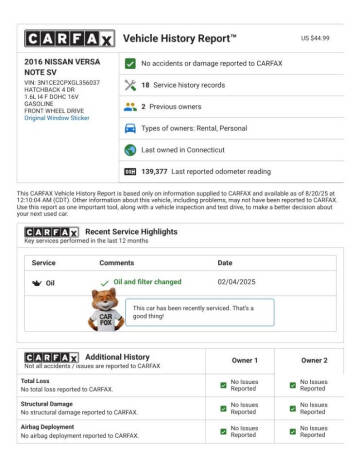 2016 Nissan Versa Note SV