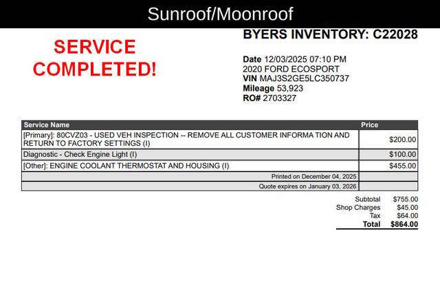 2020 Ford EcoSport SE