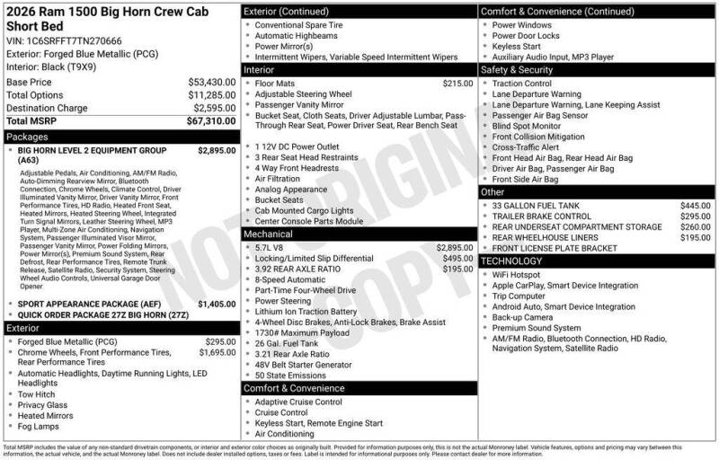 2026 RAM 1500