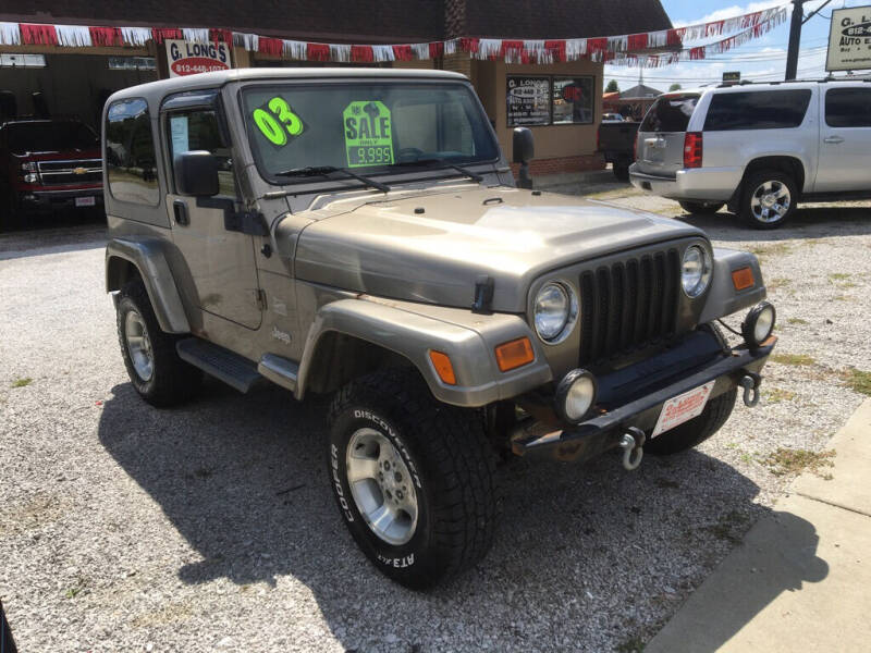 2003 Jeep Wrangler for sale at G LONG'S AUTO EXCHANGE in Brazil IN