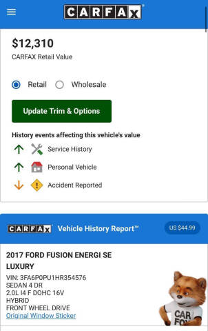 2017 Ford Fusion Energi SE Luxury