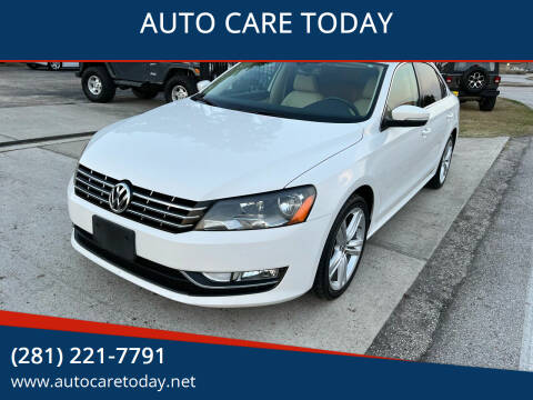 2013 Volkswagen Passat for sale at AUTO CARE TODAY in Spring TX