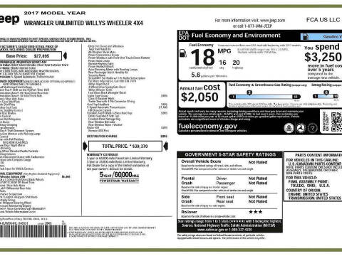 2017 Jeep Wrangler Unlimited Willys Wheeler W