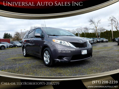 2012 Toyota Sienna for sale at Universal Auto Sales Inc in Salem OR