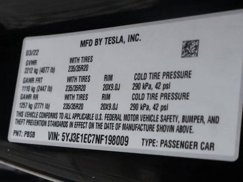 2022 Tesla Model 3 Performance
