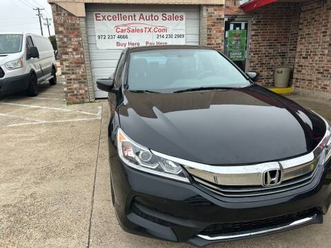 2016 Honda Accord for sale at Excellent Auto Sales in Grand Prairie TX