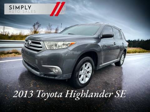 2013 Toyota Highlander for sale at Simply Auto Sales in Lake Park FL
