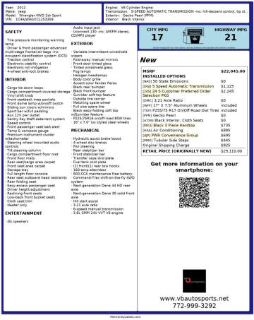 2012 Jeep Wrangler Sport