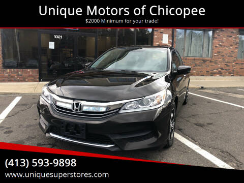 2016 Honda Accord for sale at Unique Motors of Chicopee in Chicopee MA