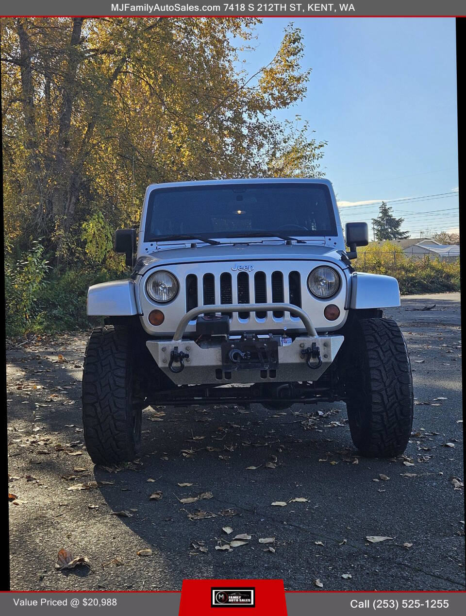 2012 Jeep Wrangler Unlimited for sale at MJ FAMILY AUTO SALES in Kent, WA