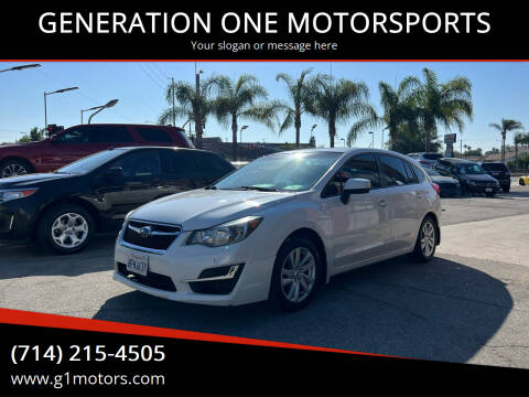 2015 Subaru Impreza for sale at GENERATION ONE MOTORSPORTS in La Habra CA