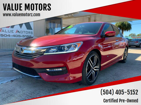 2017 Honda Accord for sale at VALUE MOTORS in Kenner LA