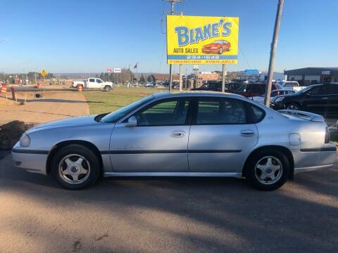 2001 Chevrolet Impala for sale at Blake's Auto Sales in Rice Lake WI