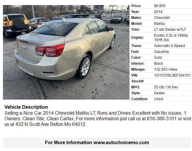 2014 Chevrolet Malibu LT