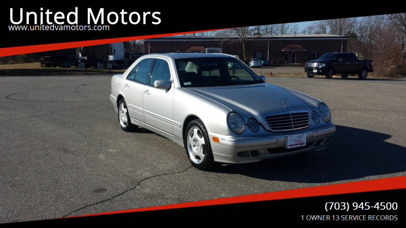 2002 Mercedes-Benz E-Class for sale at United Motors in Fredericksburg VA